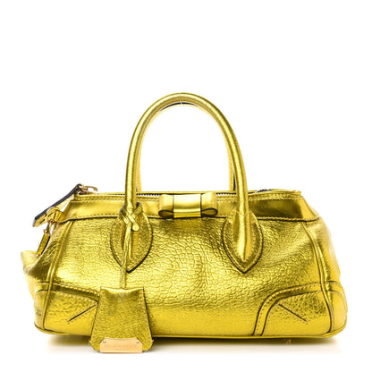 Burberry Prorsum Metallic Calfskin Medium Blaze Satchel Gold 1 of 15