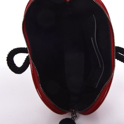 Saint Laurent Patent Crocodile Embossed Sac Coeur Heart Shaped Clutch Red 5 of 9