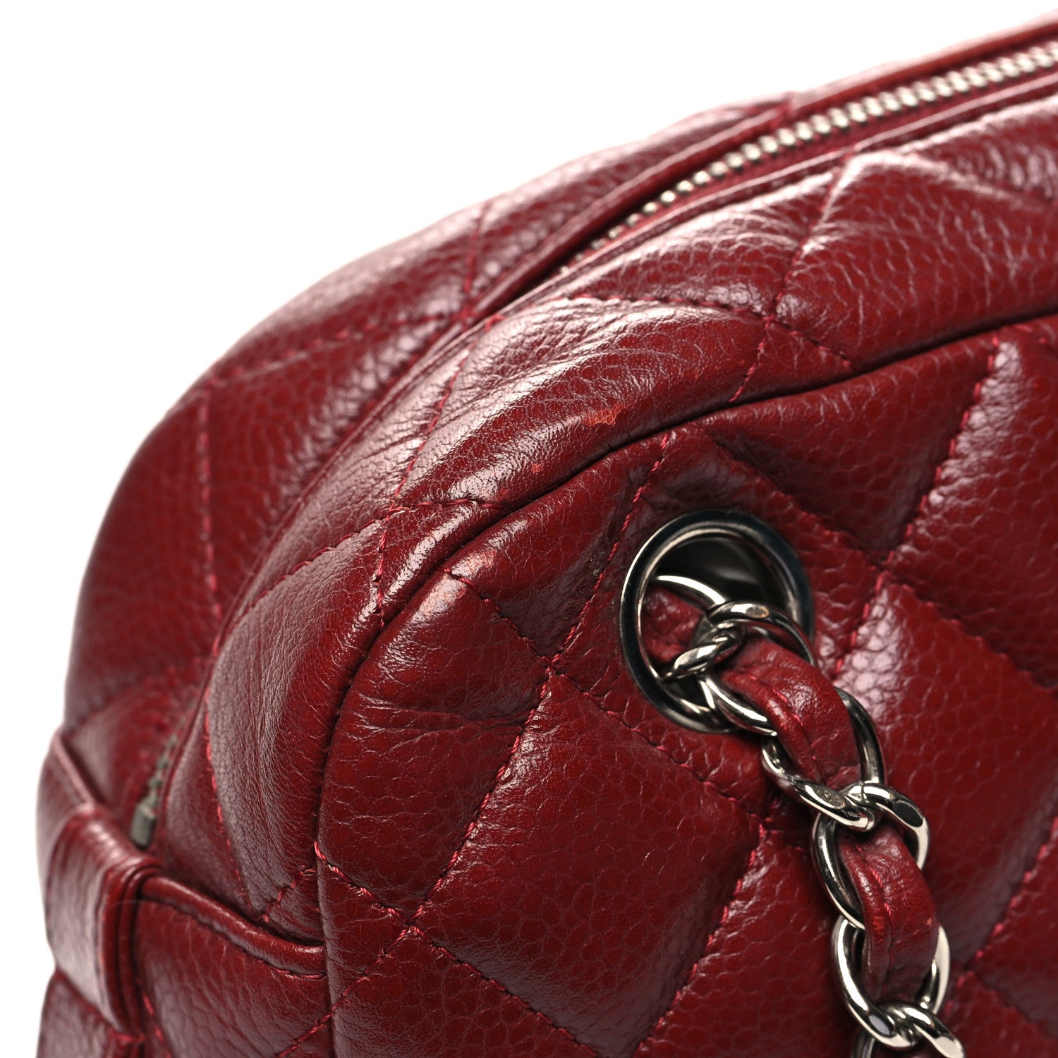 Chanel Caviar Quilted Camera Case Burgundy 11 of 13