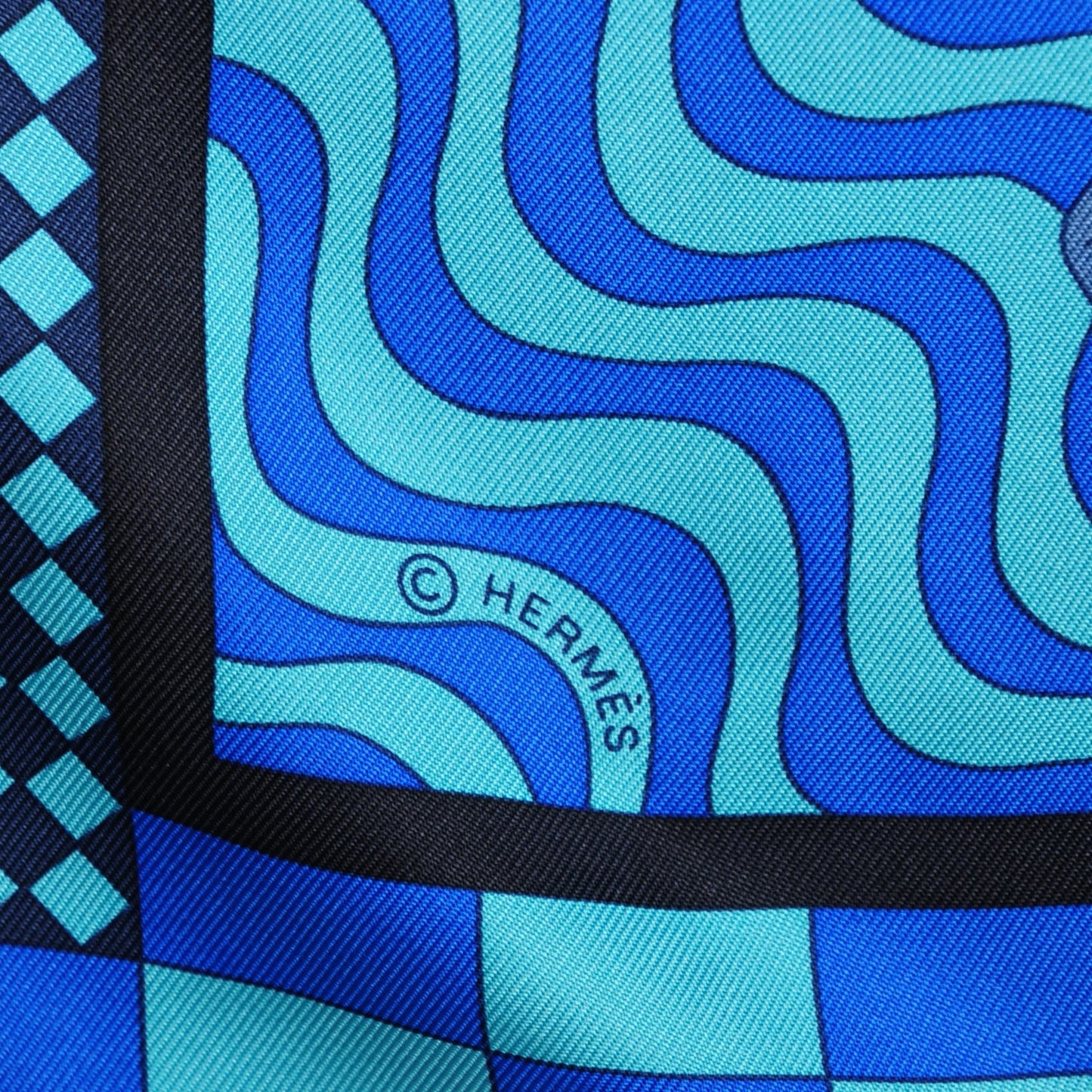 Silk Steeple Chase Scarf 90 Turquoise Ciel Marine