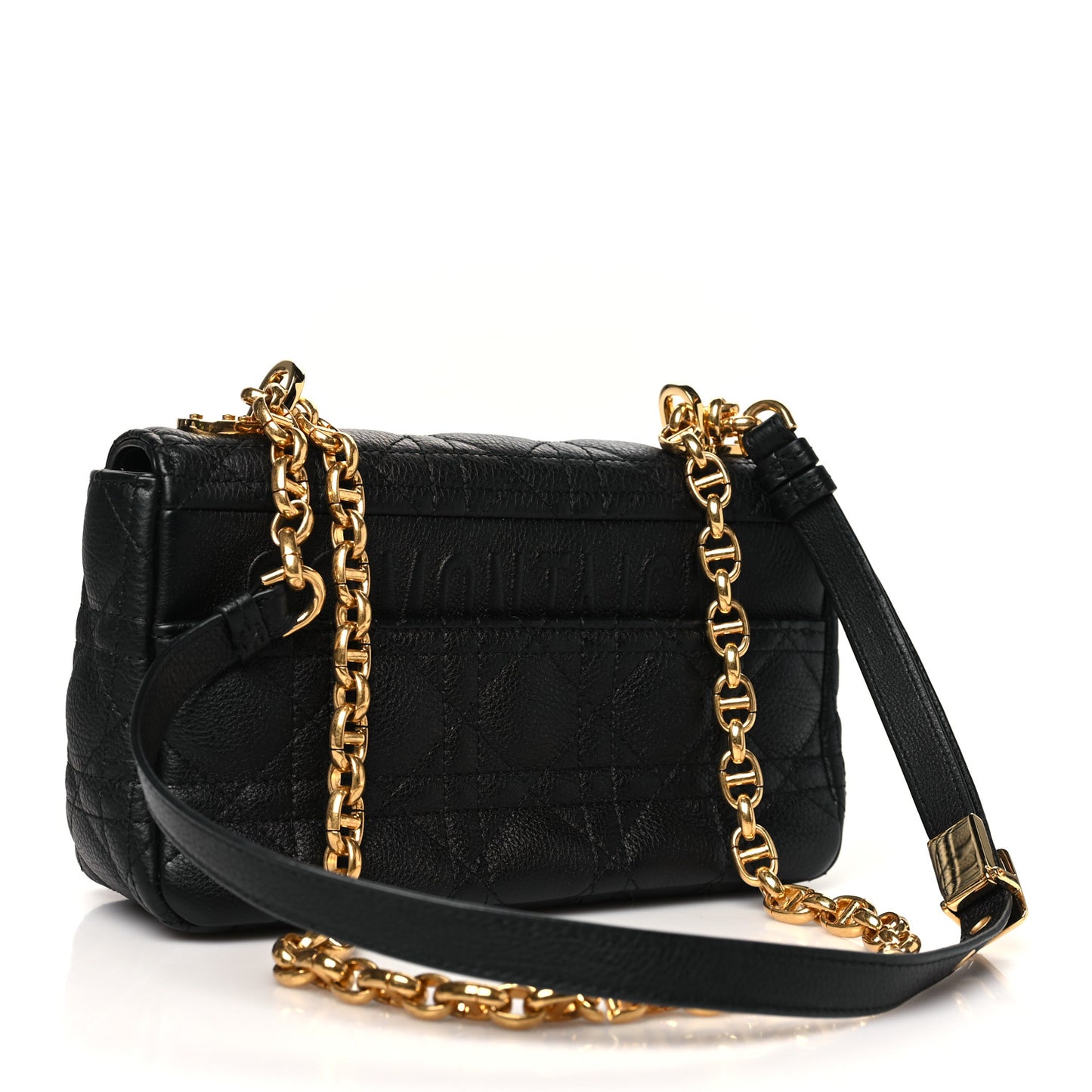 Calfskin Cannage Small Caro Bag Black