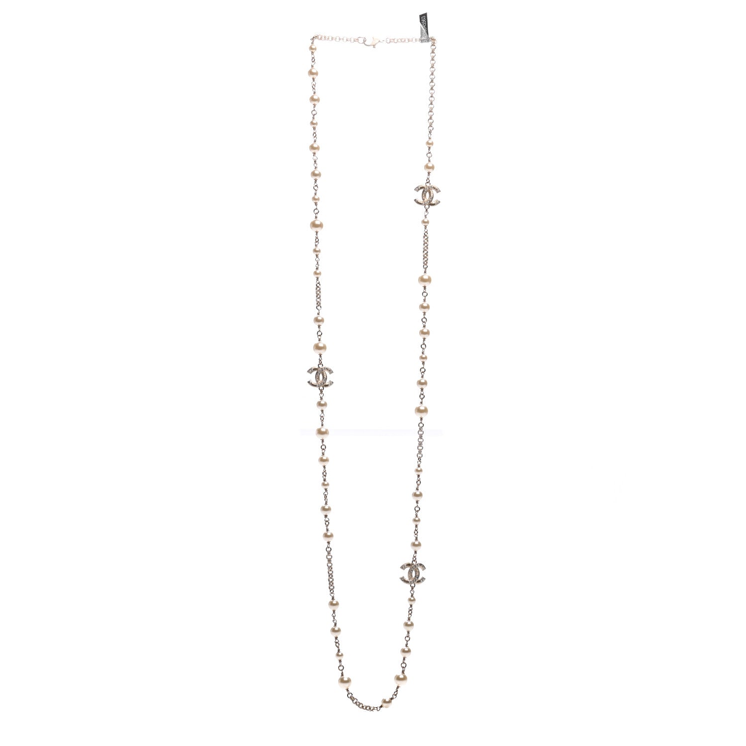 Chanel Pearl CC Necklace Light Gold 3 of 6