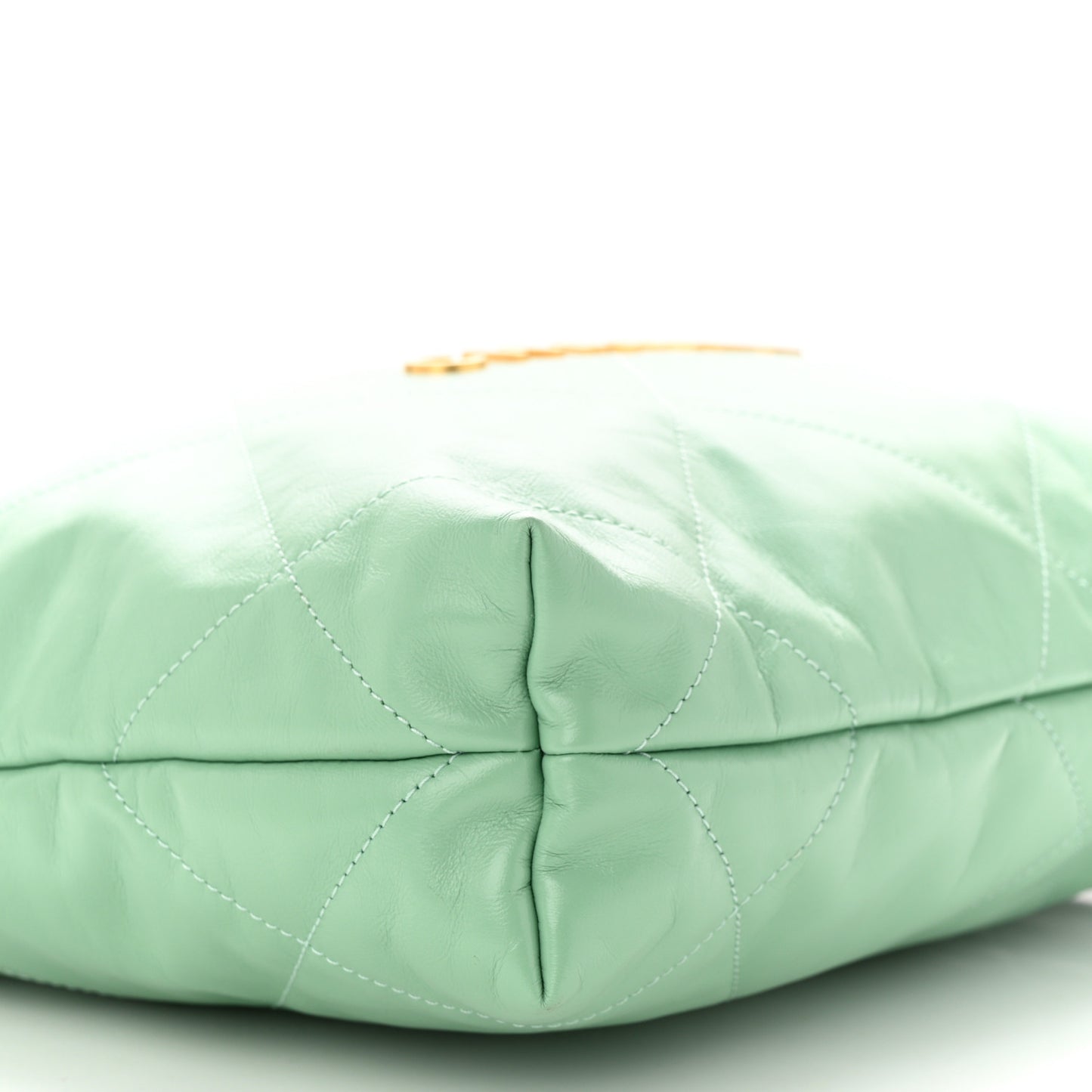 Shiny Calfskin Quilted Small Chanel 22 Light Green