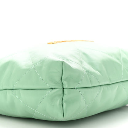 Chanel Shiny Calfskin Quilted Small Chanel 22 Light Green 10 of 11