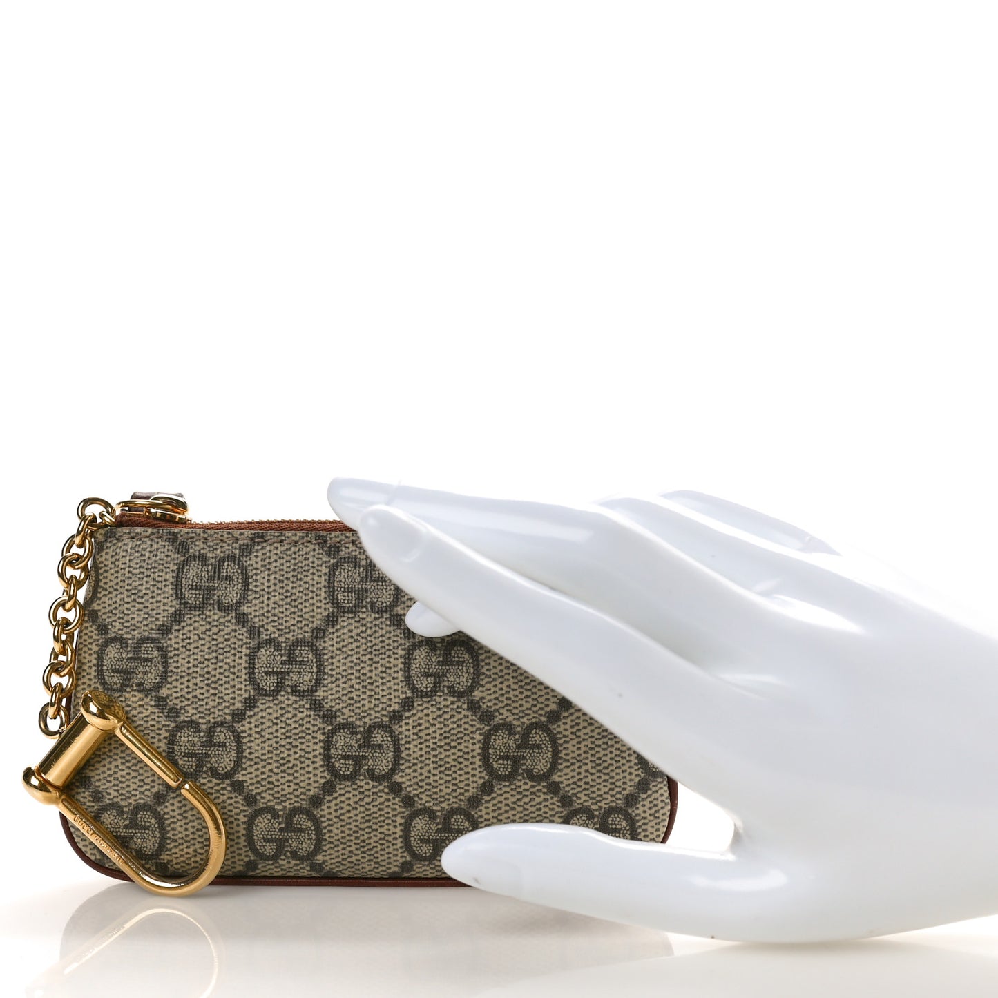 GG Supreme Monogram Key Case Brown
