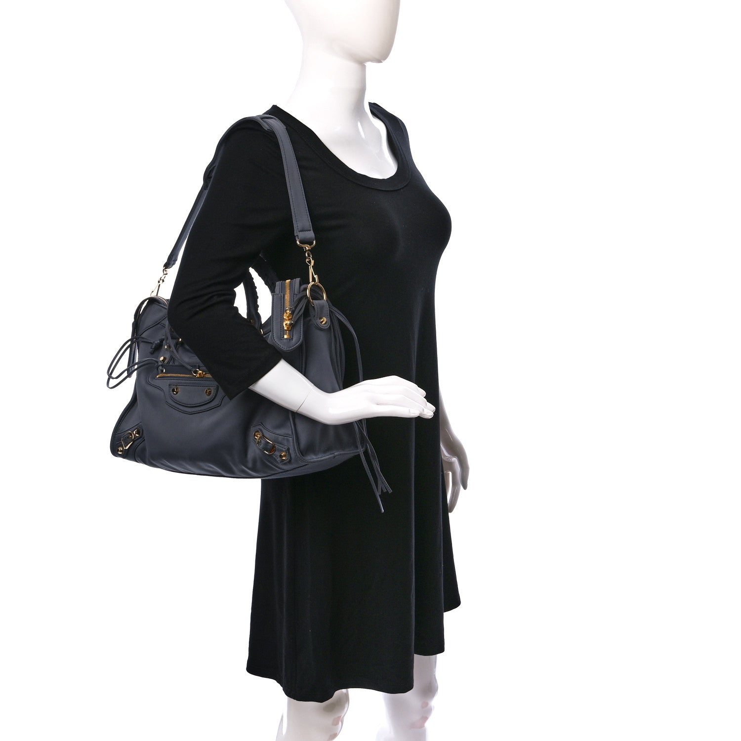 Balenciaga Satin Classic Gold Hardware City Gris Ardoise 2 of 9