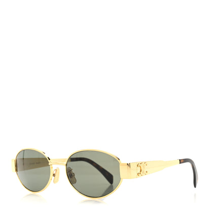 Celine Metal Triomphe 01 Sunglasses CL40235U Gold Green 1 of 7