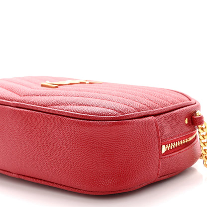 Saint Laurent Grain De Poudre Matelasse Monogram Mini Lou Camera Bag Eros Red 10 of 10