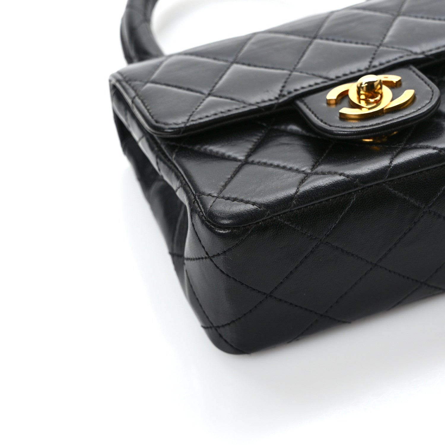 Chanel Lambskin Quilted Mini Kelly Flap Bag Black 9 of 11