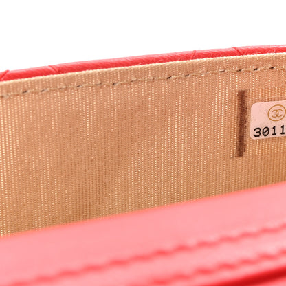 Chanel Lambskin Quilted Pearl Crush Clutch With Chain Red 8 of 11