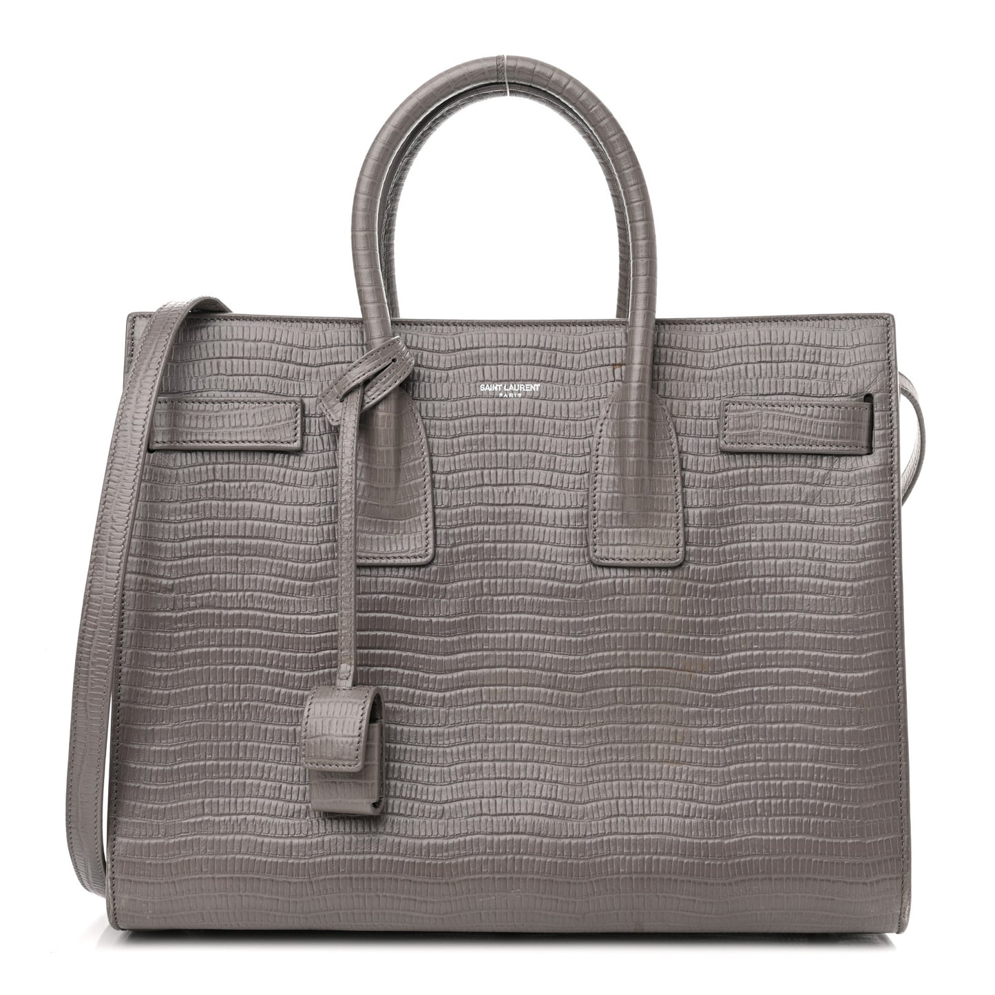 Lizard Calfskin Embossed Small Sac De Jour Fog