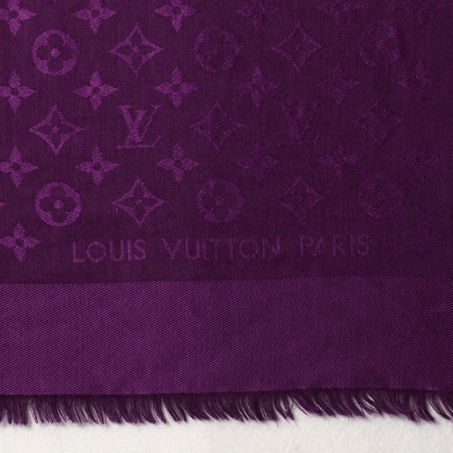 Louis Vuitton Wool Silk Monogram Shawl Cassis 4 of 6