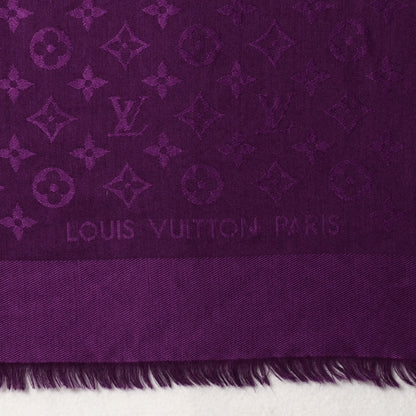 Louis Vuitton Wool Silk Monogram Shawl Cassis 4 of 6