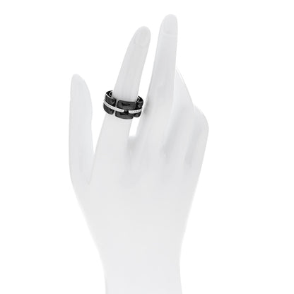 Chanel 18K White Gold Diamond Black Ceramic Medium Ultra Ring 54 6.75 2 of 5