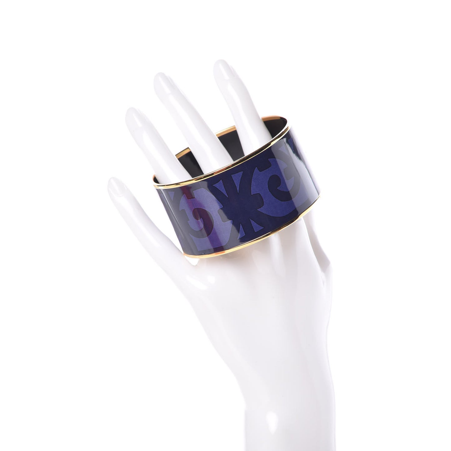 Enamel Printed Extra Wide Balcons du Guadalquivir Bracelet 70 Blue