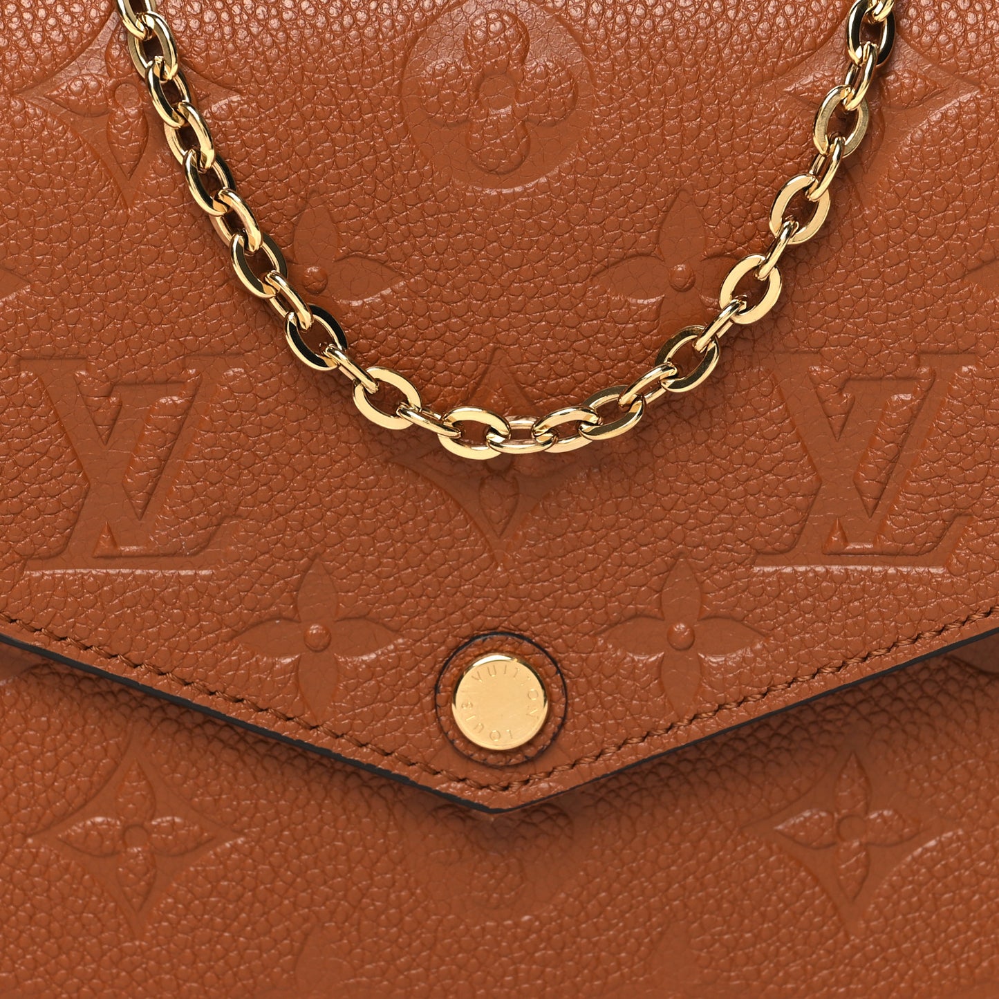 Empreinte Pochette Felicie Chain Wallet Cognac