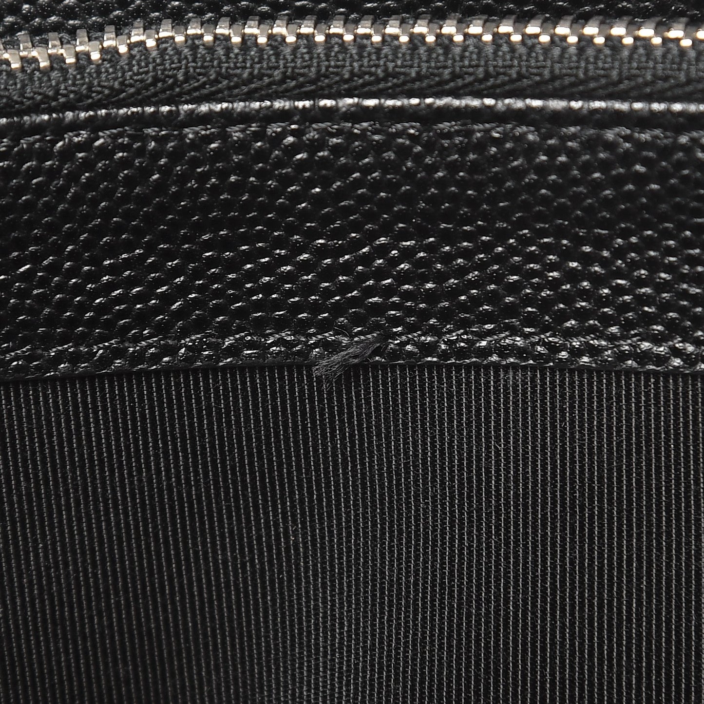Caviar Chevron Quilted Large Zipped Clutch Black