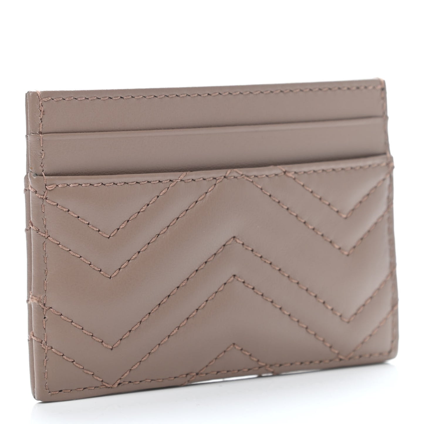 Calfskin Matelasse GG Marmont Card Holder Porcelain Rose