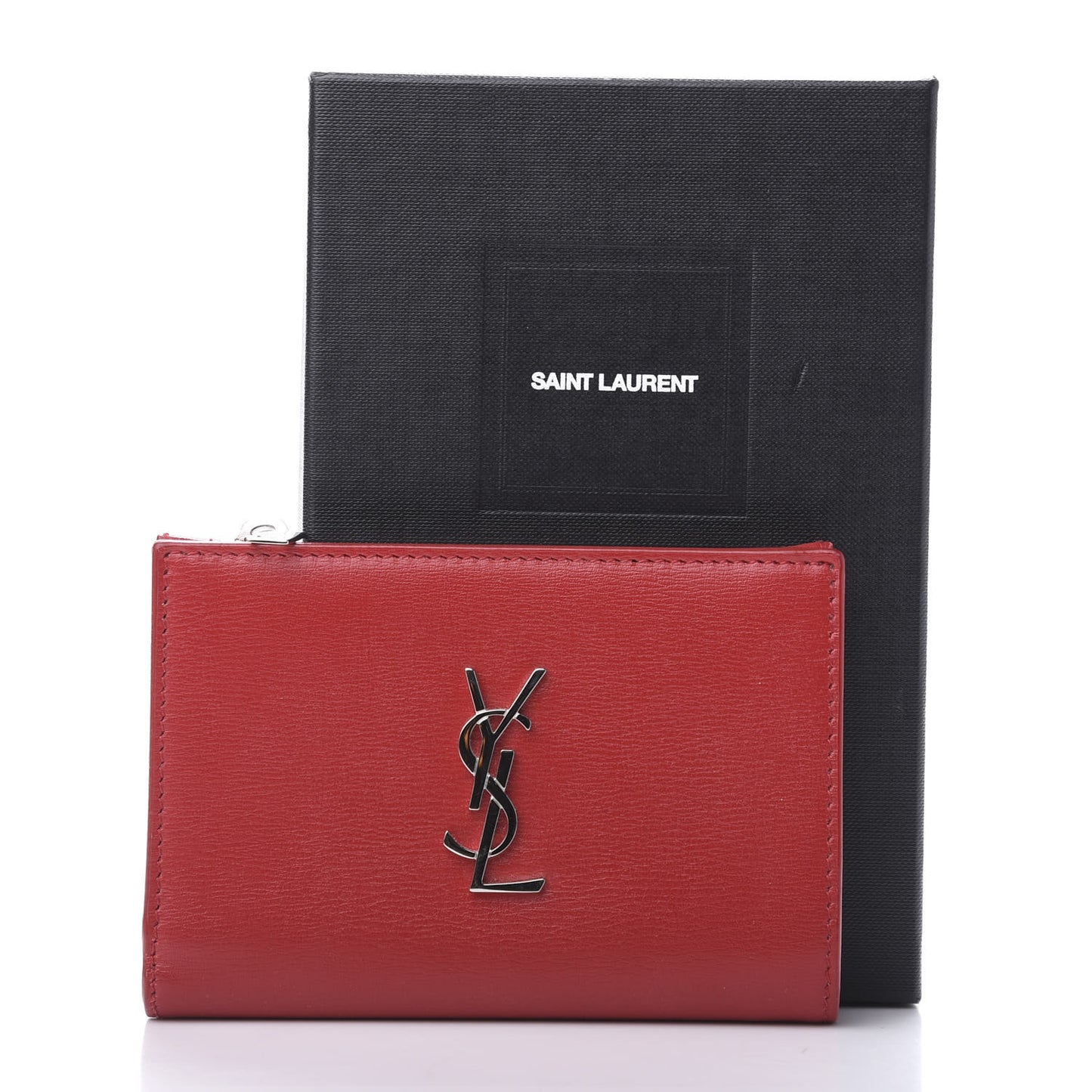 Calfskin Fragments Flap Wallet Red