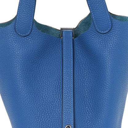 Hermes Taurillon Clemence Picotin Lock 18 PM Bleu Zanzibar 8 of 11