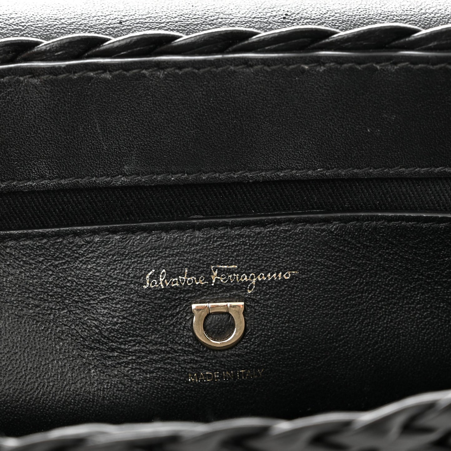 Calfskin Wicker Margot Top Handle Satchel Black