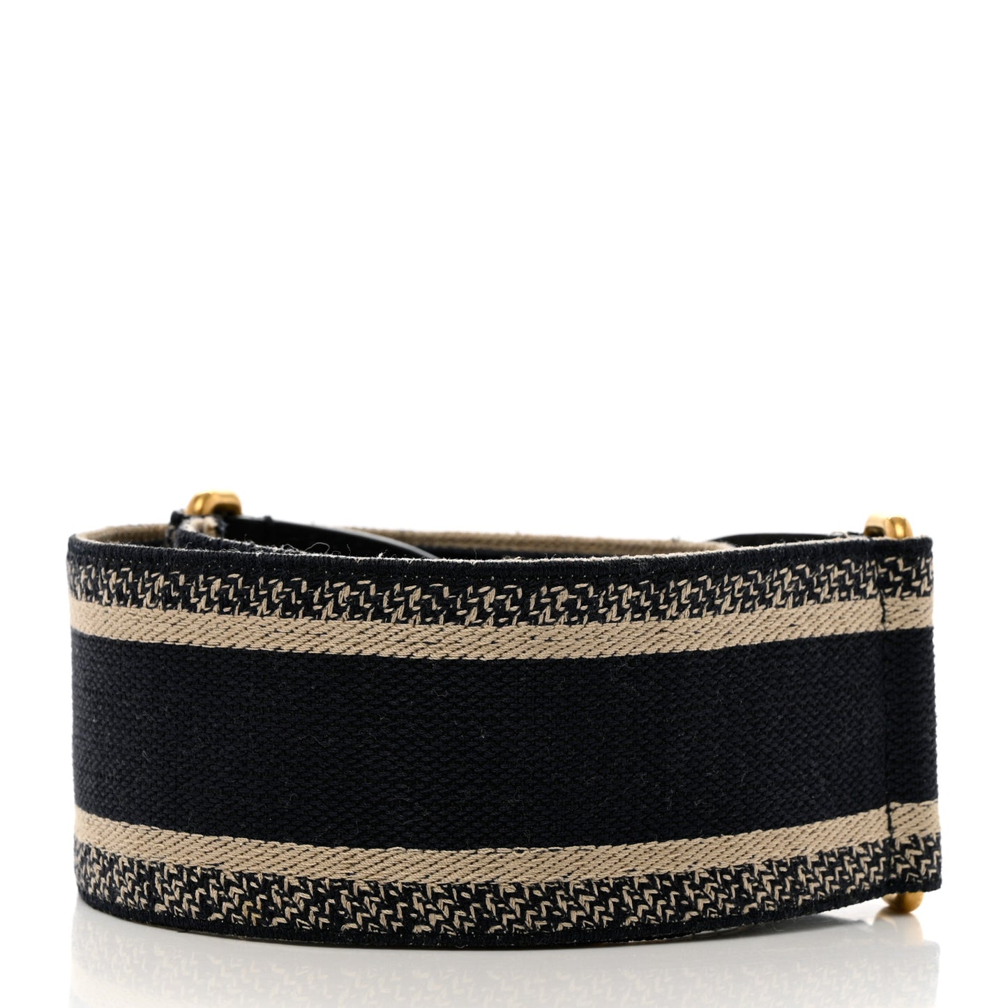 Canvas Embroidered Shoulder Strap Black