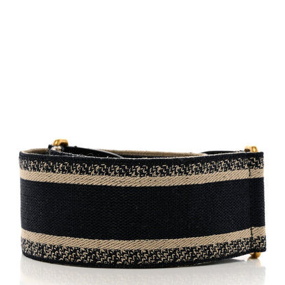 Christian Dior Canvas Embroidered Shoulder Strap Black 2 of 5