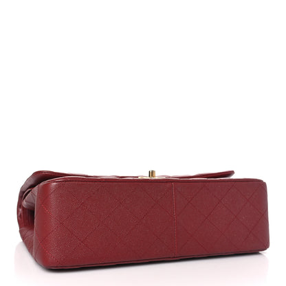Chanel Iridescent Caviar Quilted Jumbo Double Flap Burgundy 4 of 10