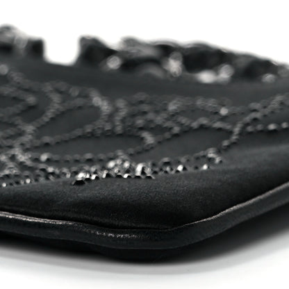 Chanel Satin Crystal Camellia Evening Bag Black 7 of 7
