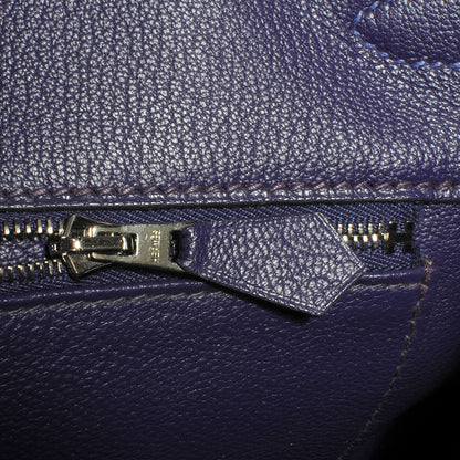 Hermes Togo Bi Color Horseshoe Birkin 35 Bleu Electrique and Iris 10 of 10