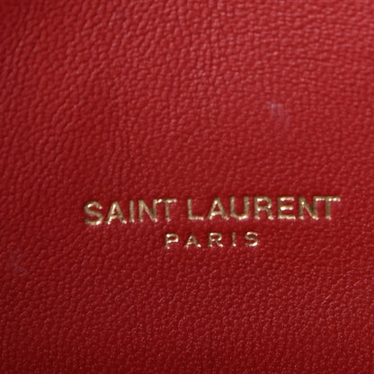 Saint Laurent Lambskin Matelasse Monogram Vicky Chain Wallet Rouge Eros 6 of 8