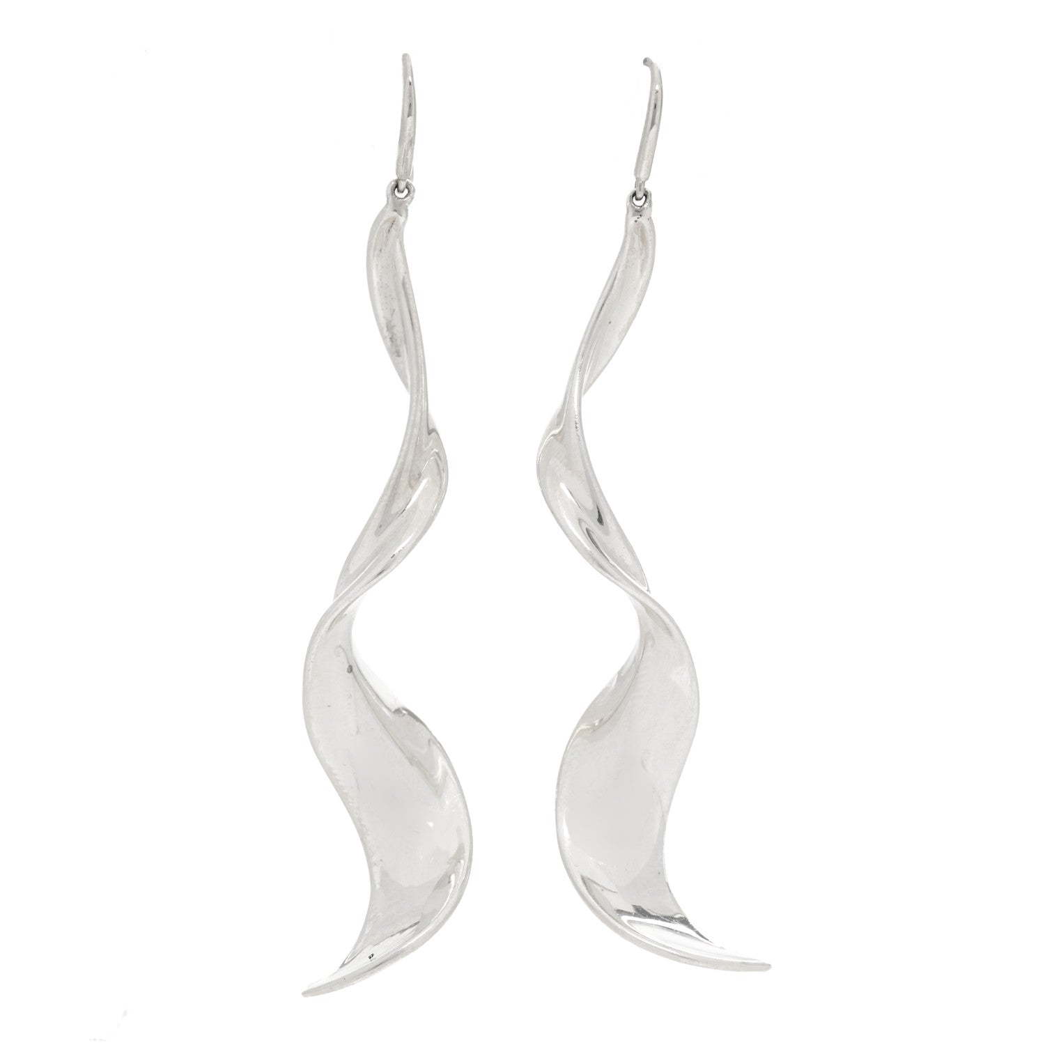 Tiffany Sterling Silver Frank Gehry Orchid Drop Earrings 1 of 5