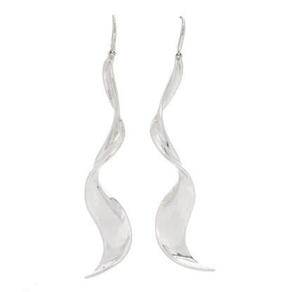 Tiffany Sterling Silver Frank Gehry Orchid Drop Earrings 1 of 5