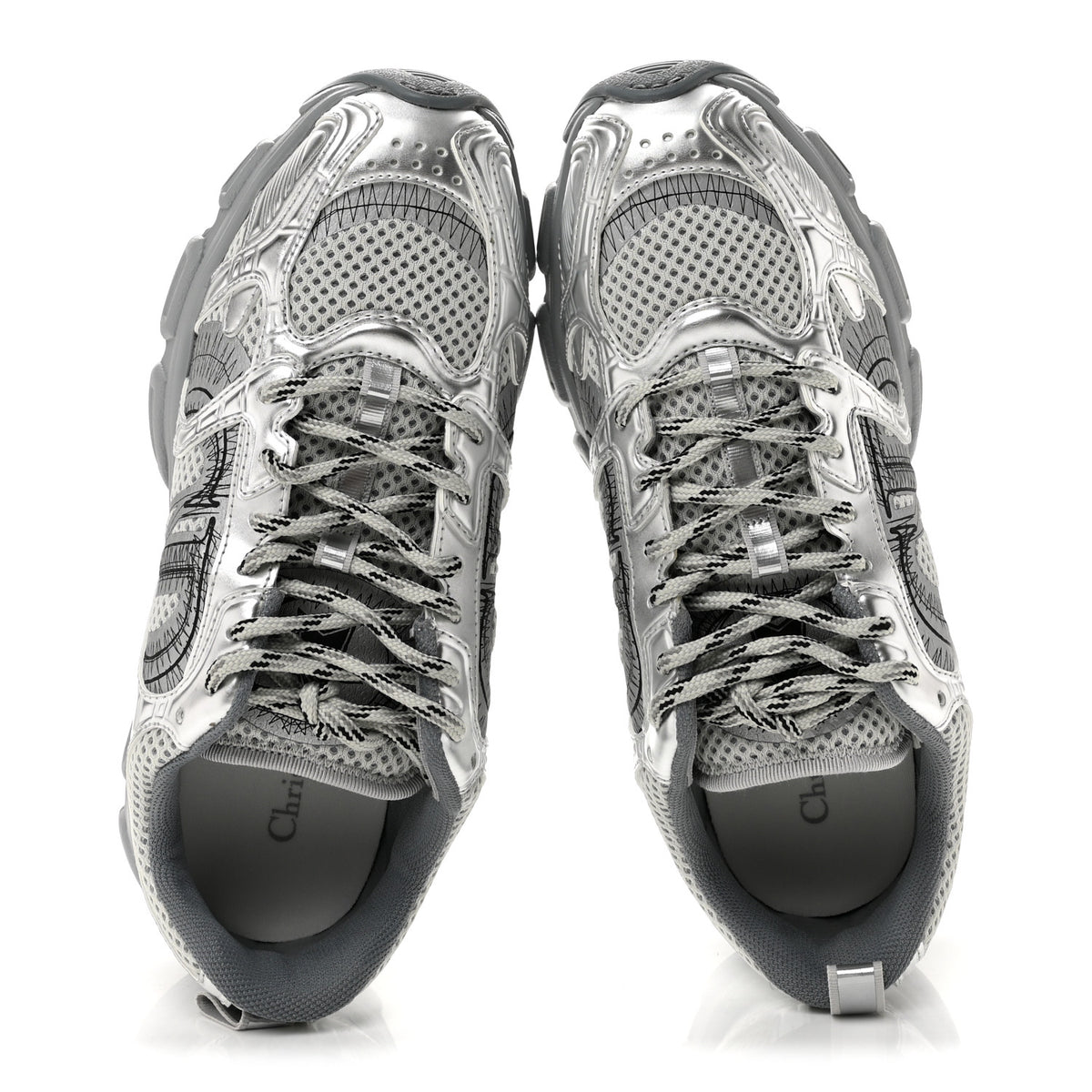 Technical Mesh Dior Chrono Sneakers 38.5 Silver