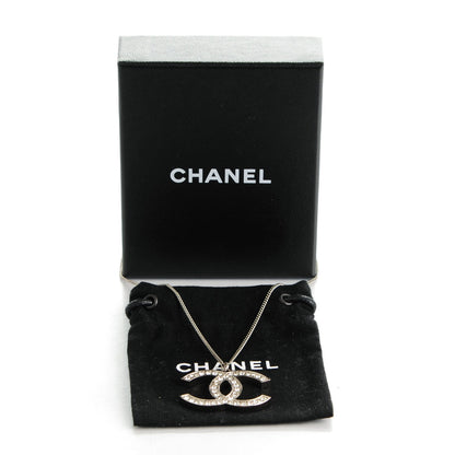 Chanel Crystal Large CC Necklace Silver 5 of 5