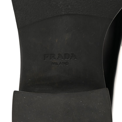 Prada Spazzolato Metal Triangle Logo 50mm Loafers 37.5 Black 8 of 10