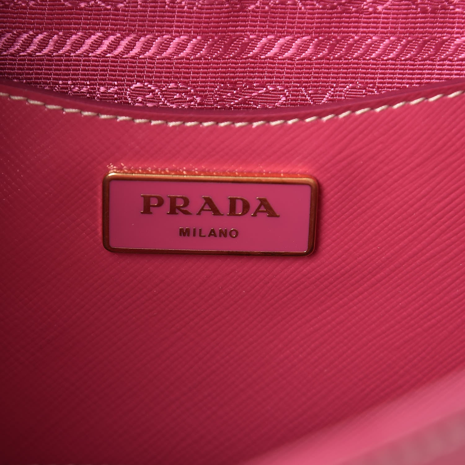 Prada Saffiano Vernice Turn Lock Shopping Tote Peonia 6 of 17