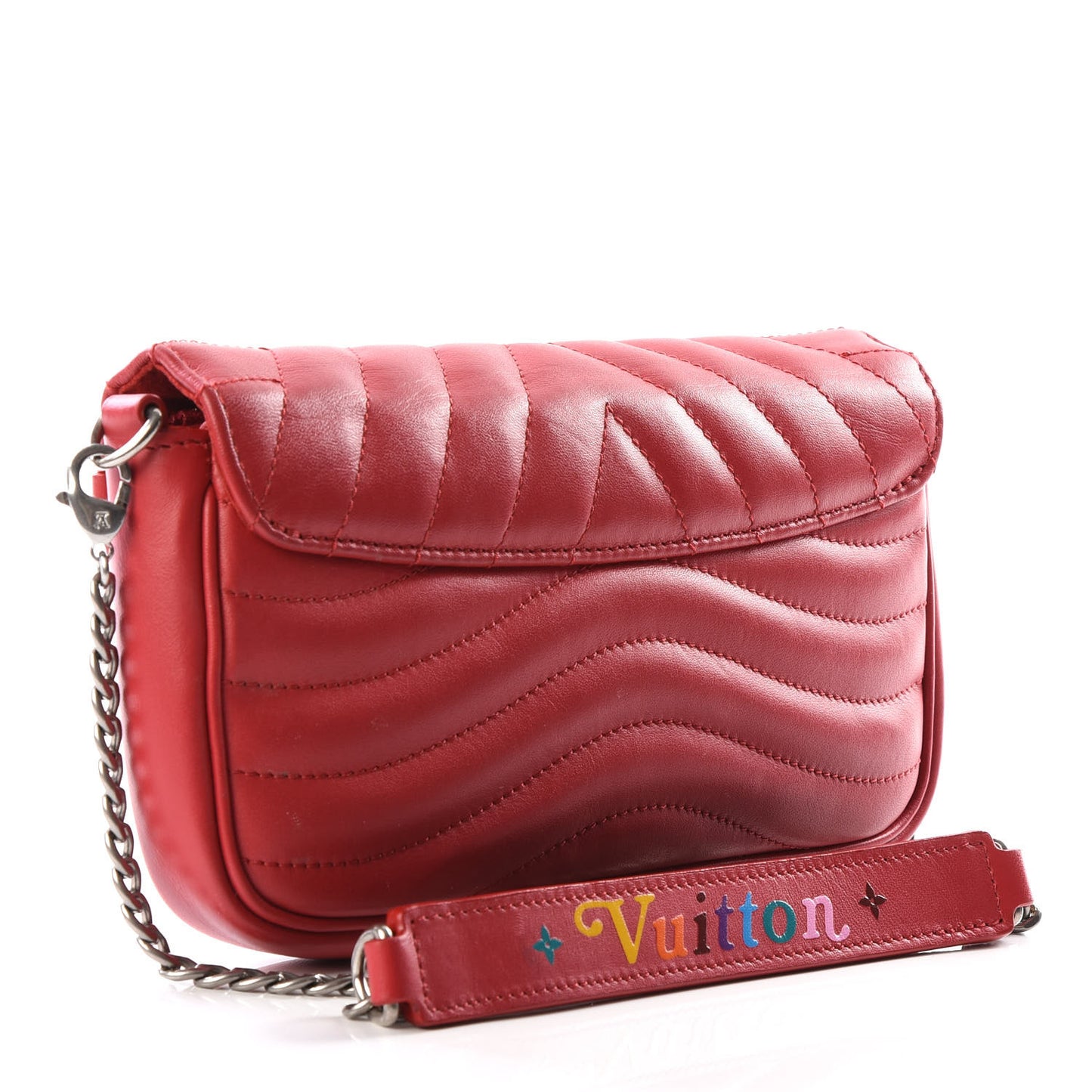 Calfskin New Wave Chain Pochette Scarlet