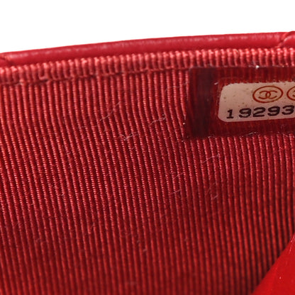 Chanel Lambskin Quilted Wallet on Chain WOC Red 8 of 22