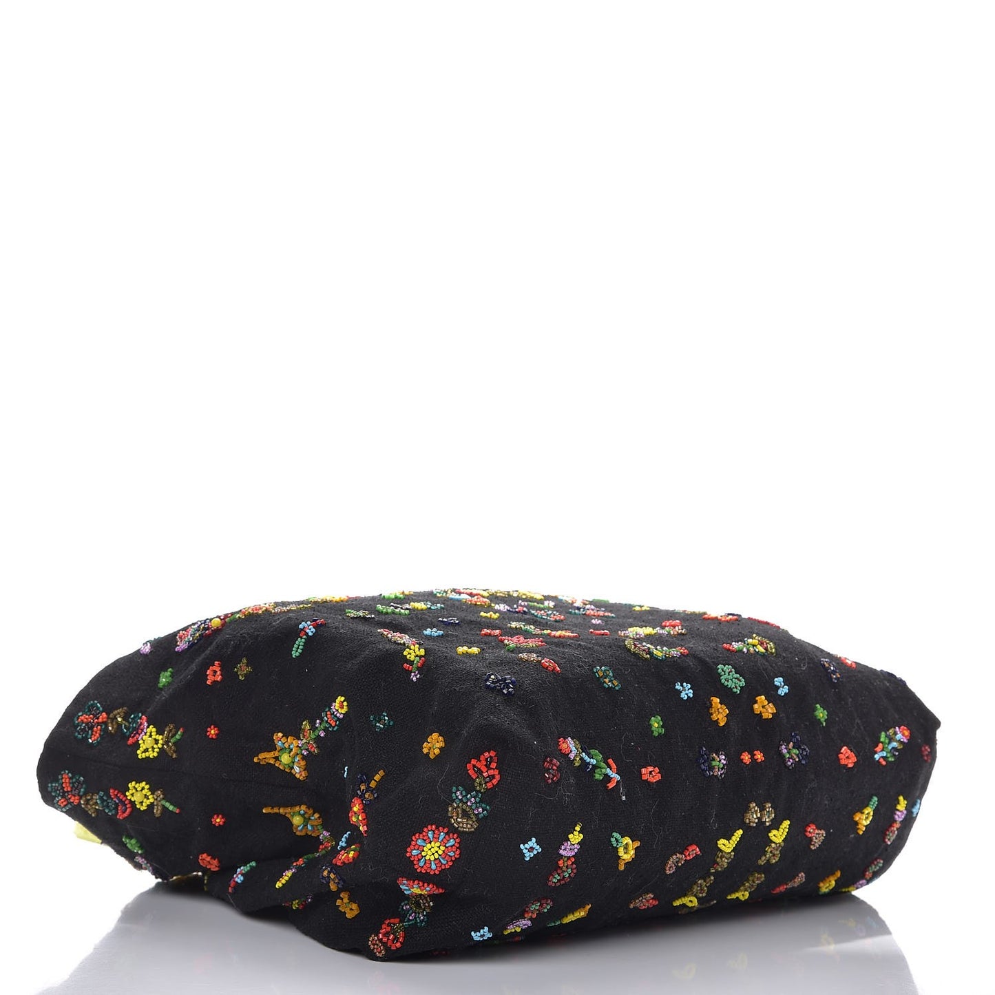 Canvas Lizard Floral Beaded Tote Multicolor