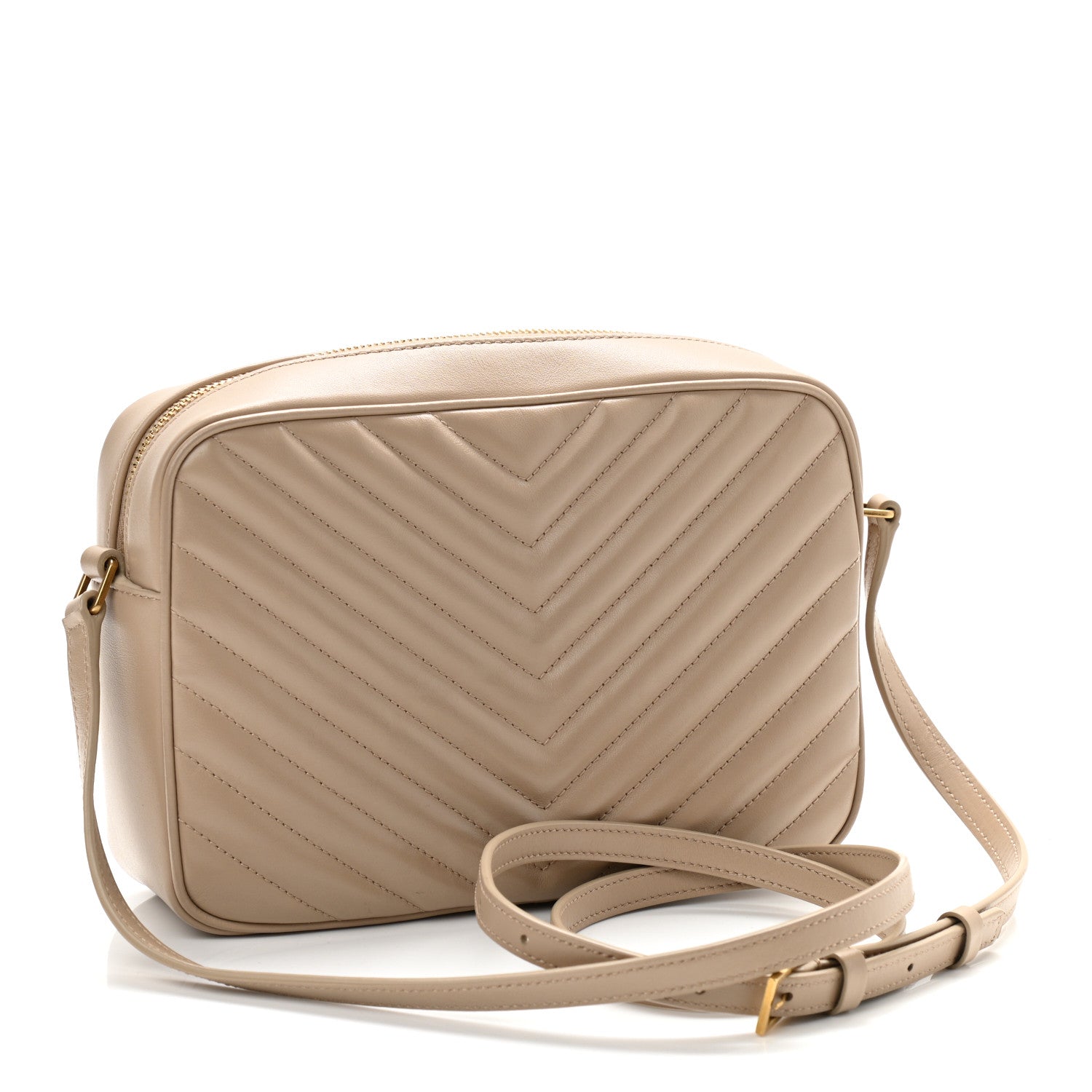 Saint Laurent Calfskin Matelasse Monogram Lou Camera Bag Dark Beige 3 of 11