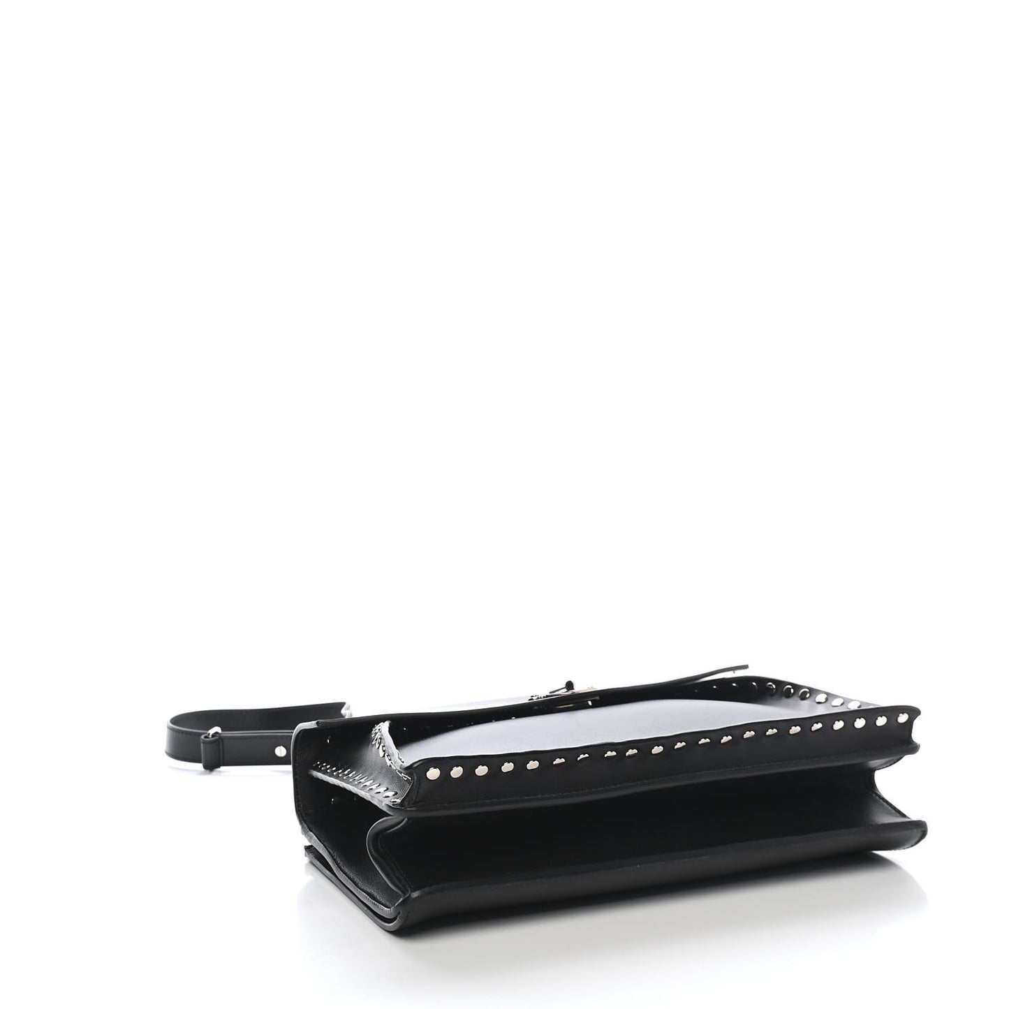 Calfskin Medium Studded Hava Top Handle Bag Black