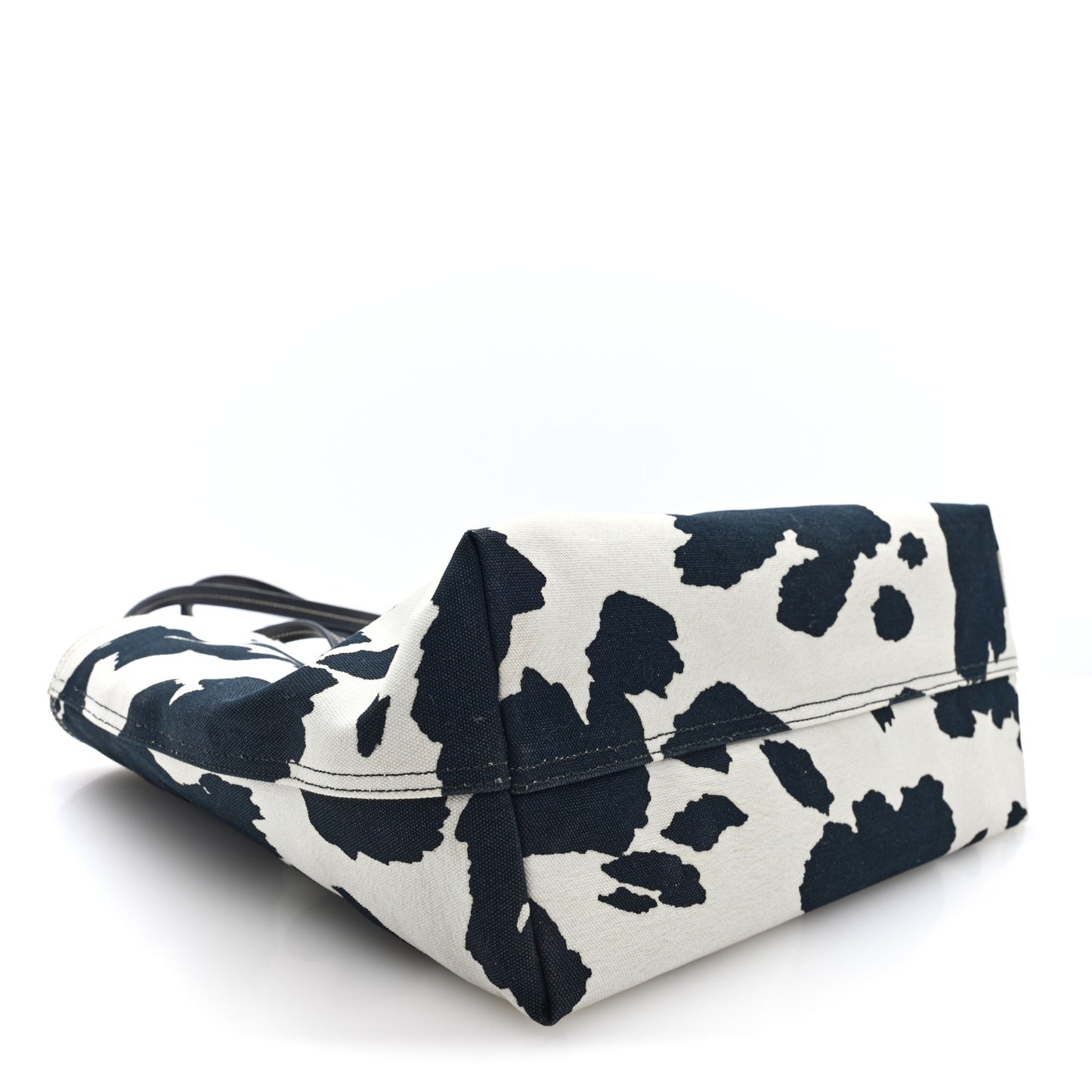 Tessuto Cow Print Shopping Tote Black White
