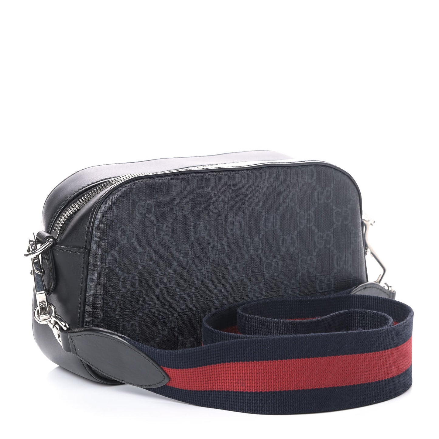 GG Supreme Monogram Web Shoulder Bag Black Grey