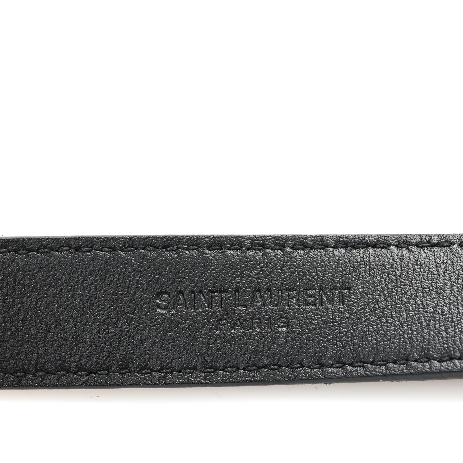 Saint Laurent Suede Calfskin Monogram Square Buckle Belt 75 30 Black 3 of 6