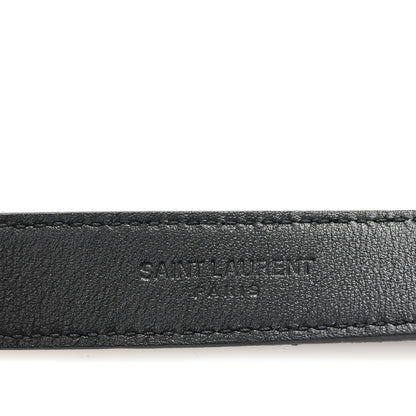 Saint Laurent Suede Calfskin Monogram Square Buckle Belt 75 30 Black 3 of 6