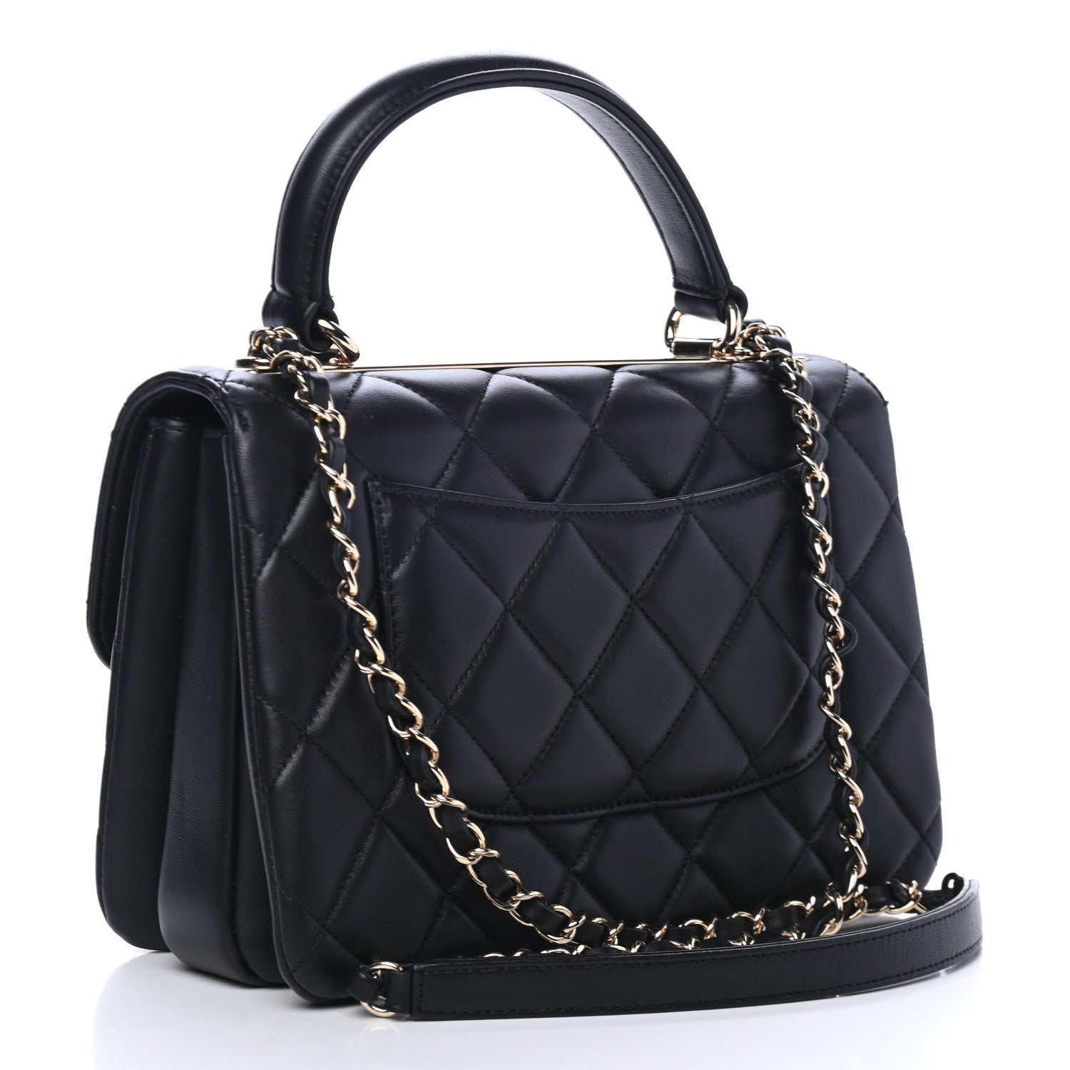 Chanel Lambskin Quilted Small Trendy CC Dual Handle Flap Bag Black 2 of 4