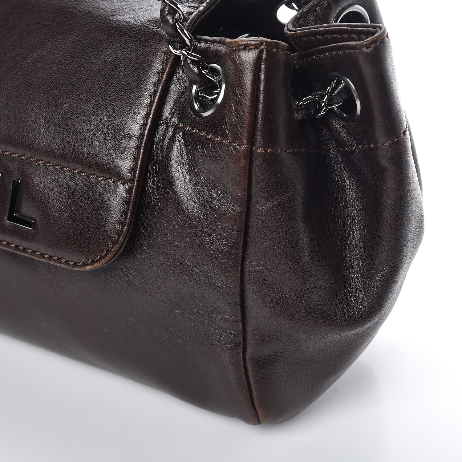 Chanel Lambskin Lax Accordion Flap Marron Fonce 16 of 18