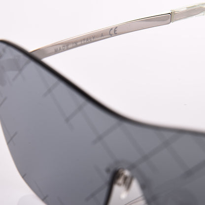 Chanel Shield Runway Sunglasses 4215 Silver Blue Mirror 6 of 10