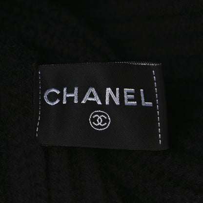 Chanel Cashmere Beaded Sequin Logo Beanie Hat Black 5 of 5